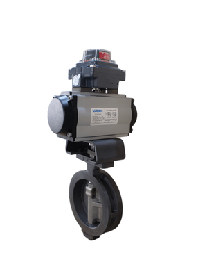 PFA bekleed en PTFE bekleed boterventiel BFV Flanged Type Wafer Butterfly Valves Pneumatic On Off Valve