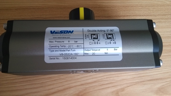 Industriële automatisering Pneumatisch rek en pinion actuator voor rotatiehoek 0-90 graden
