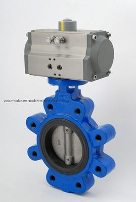Pneumatische vlinderklep met EPDM-zegel Middendruk Lug Support Air Actuated Lug Butterfly Valve