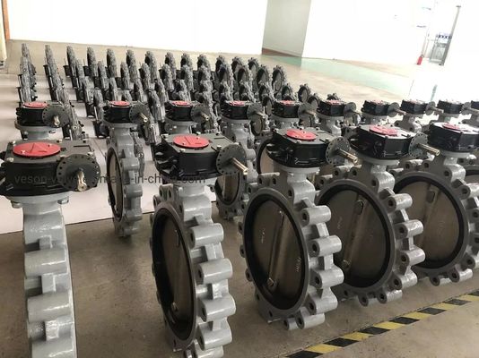 Pneumatische vlinderklep met EPDM-zegel Middendruk Lug Support Air Actuated Lug Butterfly Valve