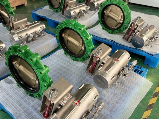 Pneumatische klep vlinder klep aluminium brons EPDM zegel 2-24 inch