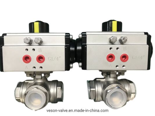 Pneumatische rack-en-pinion actuator met 70NM uitgangsmoment, corrosiebestendig en Namur-aansluiting