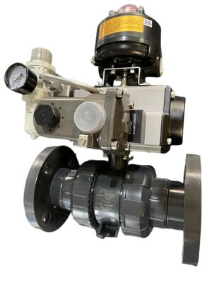 Pneumatic Ball Valve with Flange End High Temperature Industrial Usage Actuated Plastic Ball Valve