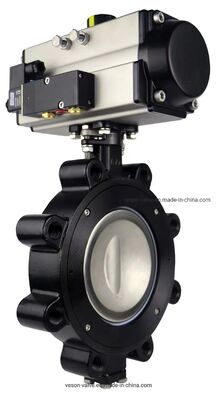 Dubbelflanged ANSI 150lb vlinder klep vakkundig ontworpen met PTFE zit afstandsbediening transmissie systeem
