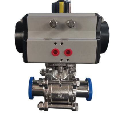Sanitary Stainless Steel Electric Actuated Ball Valve with ISO5211 Standard and 3-PC Clamp Type Design