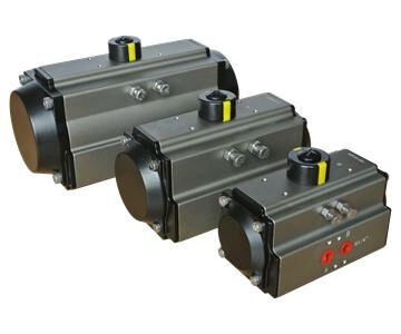 Hard geanodiseerd aluminium pneumatische actuator met ISO5211 & DIN3337 standaard en slagverstelling ±5°