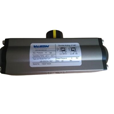 Pneumatische roterende actuator met 180 graden rotatie dubbelwerkend hard geanodiseerd aluminium ISO5211 & DIN3337 standaard