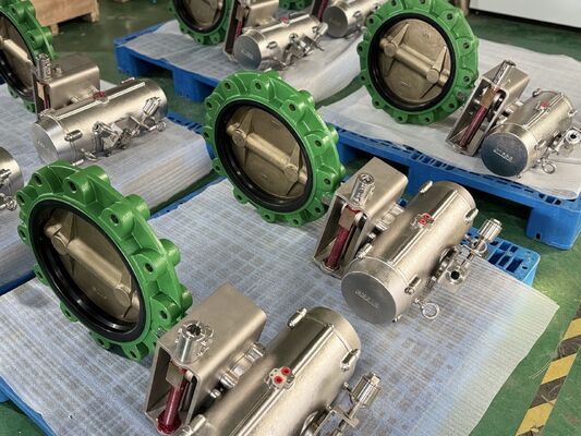 Pneumatisch aangedreven vlinderkleppakket van maritieme kwaliteit, gecertificeerd met ABS-certificaat anti-corrosiecoating