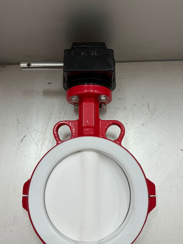PFA bekleed en PTFE bekleed boterventiel BFV Flanged Type Wafer Butterfly Valves Pneumatic On Off Valve