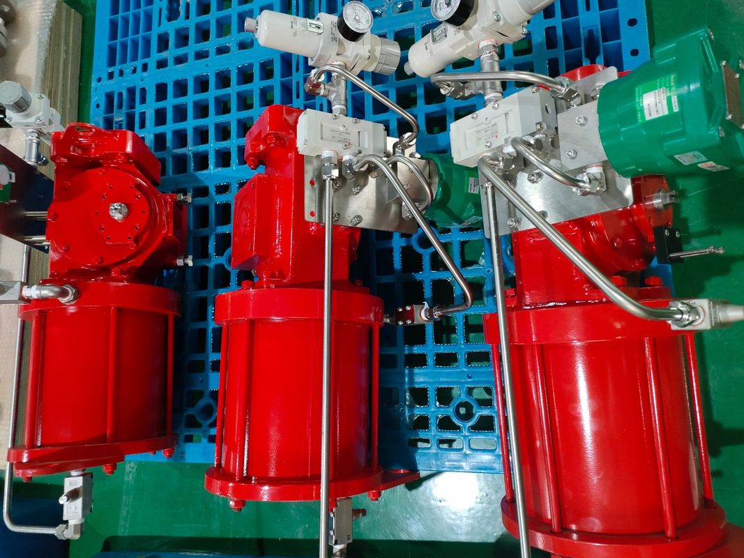 Pneumatische actuator van pijpleidingskleppen Metalen gezette kogelkleppen Veer terug Pneumatische actuator VSF serie