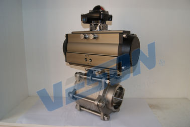 Pneumatische Kogelklep Roterende Actuator 3 Positie met ISO-Norm paste NPT BSPT het Beëindigen van de Contactdooslas in